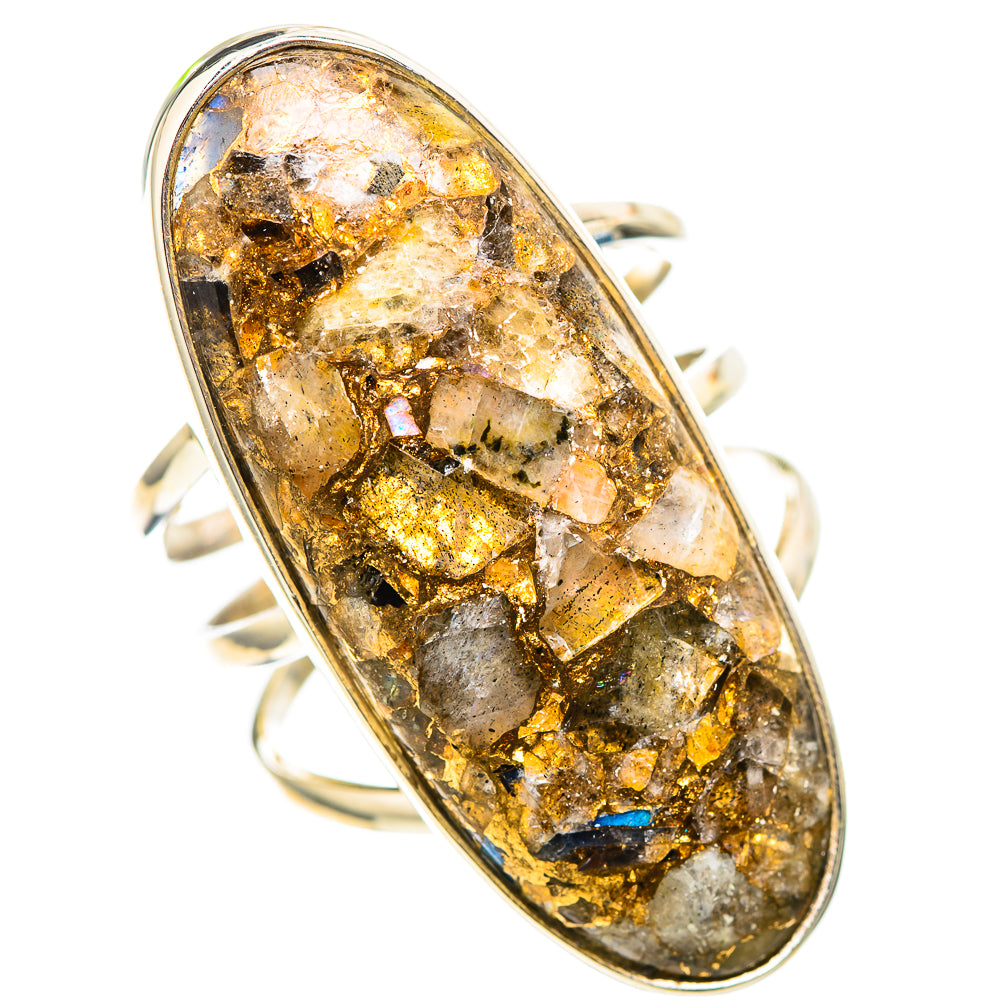 Huge Brecciated Labradorite Ring Size 9.5 (925 Sterling Silver) RING136950