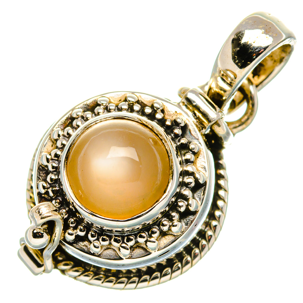 Poison Peach Moonstone 925 Sterling Silver Pendant 1 1/4" (925 Sterling Silver) PD37672