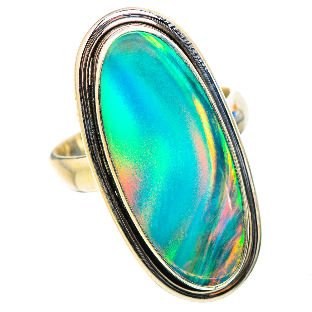 Anasilvercos Aura Opal Ring Size 6.5 (925 Sterling Silver)