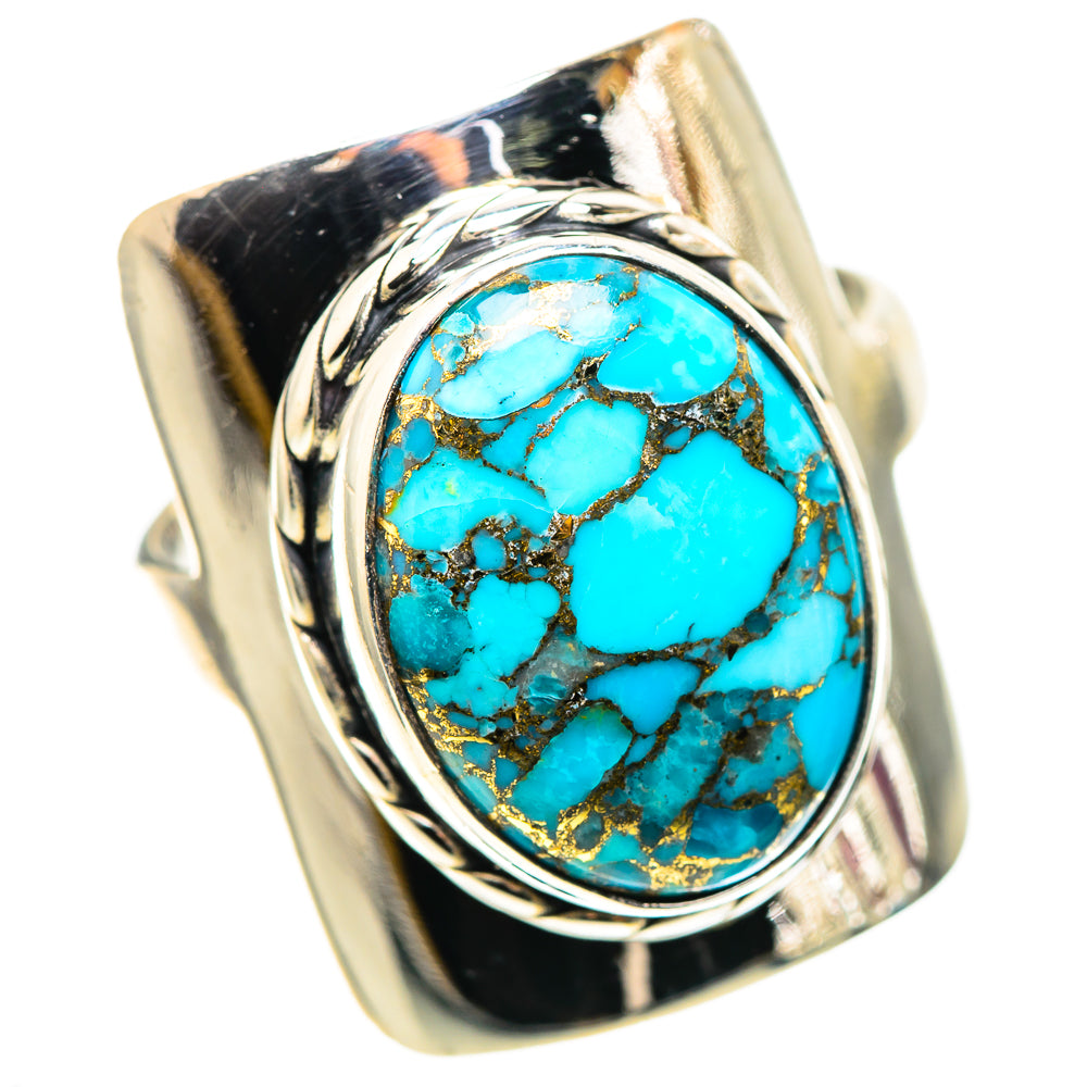 Blue Copper Composite Turquoise Ring Size 8.75 (925 Sterling Silver) RING136890