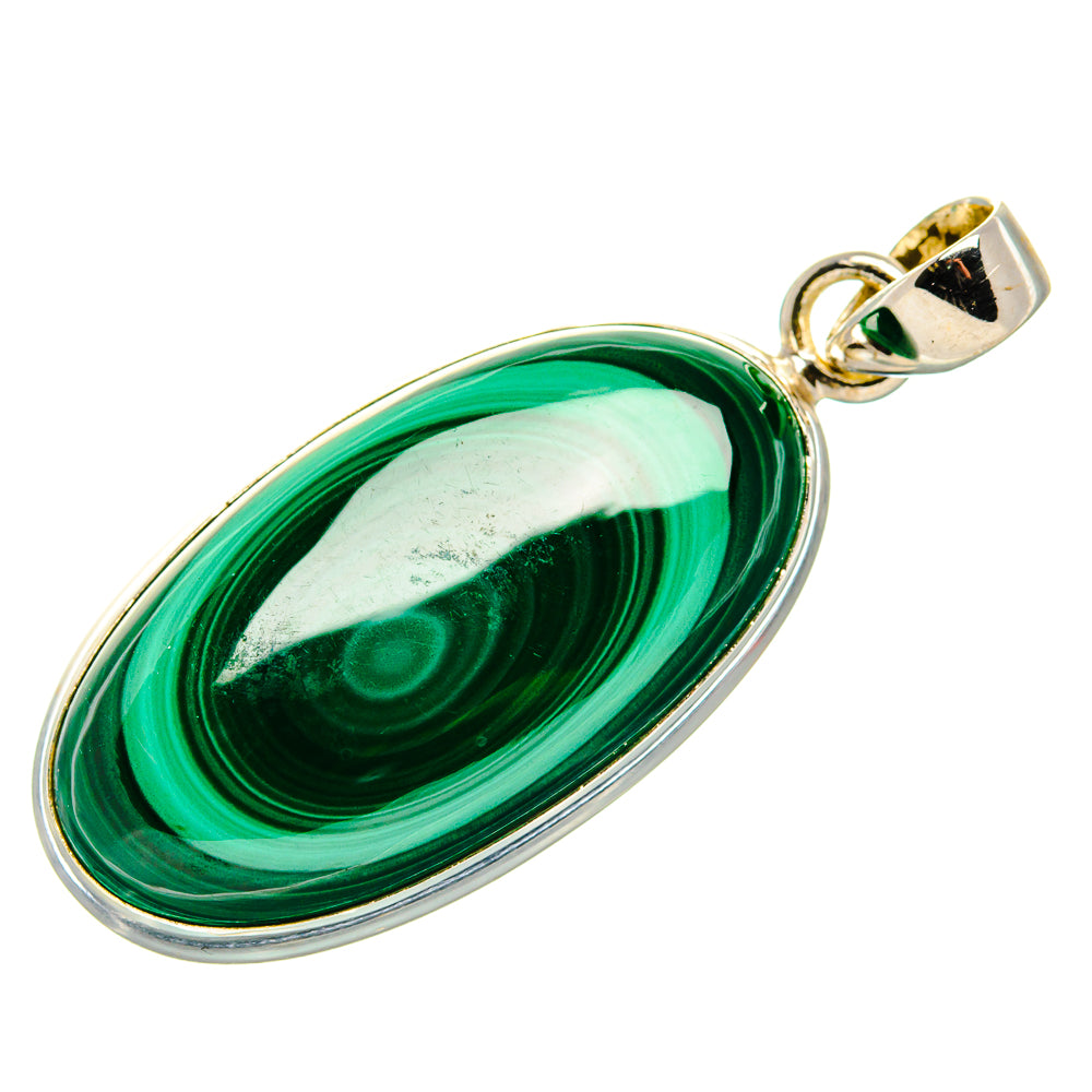 Malachite Pendant 1 3/4"  (925 Sterling Silver) PD37195