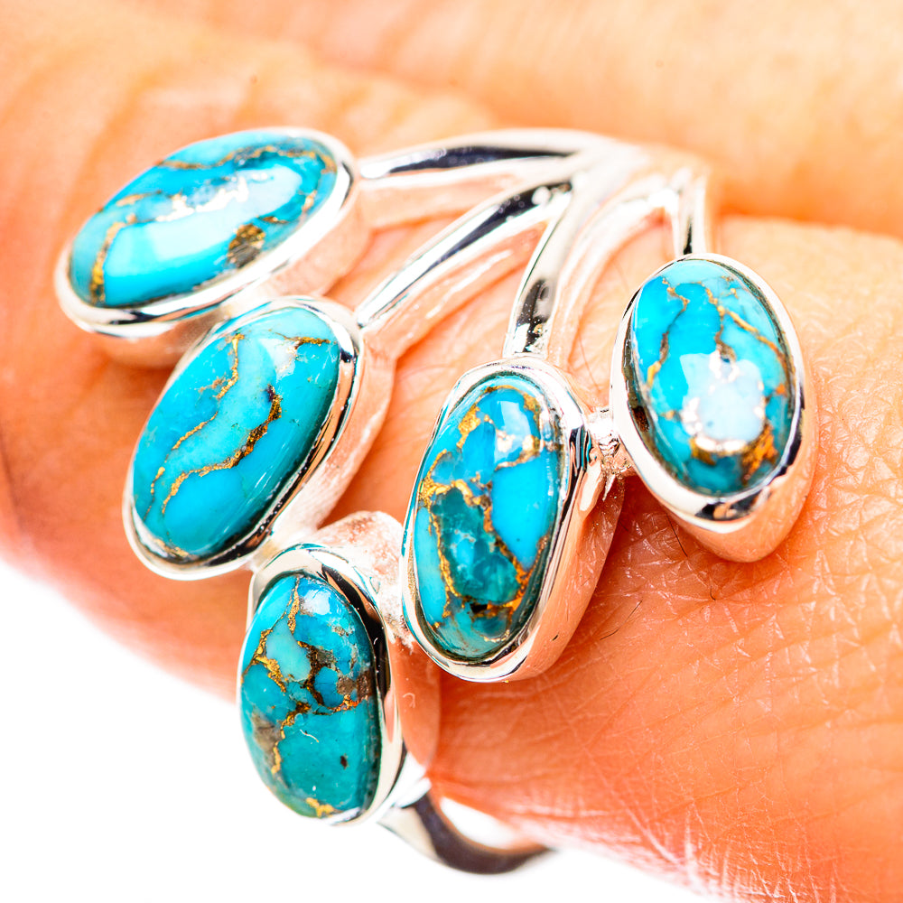 Blue Copper Composite Turquoise Ring Size 9.25 (925 Sterling Silver) RING136296