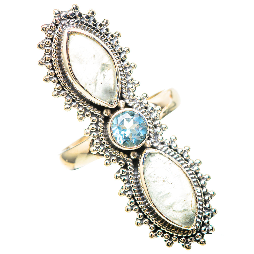 Large Aquamarine, Blue Topaz Ring Size 7.25 (925 Sterling Silver) RING137141