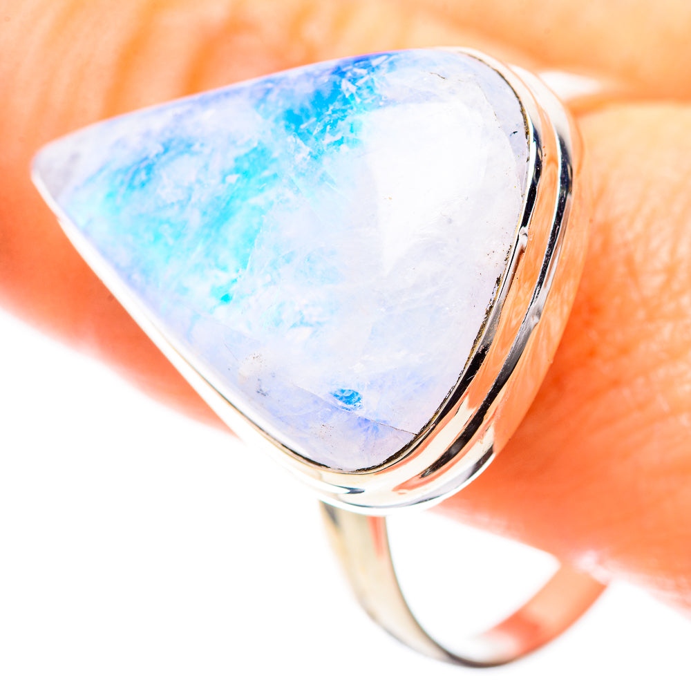 Large Rainbow Moonstone Ring Size 13.5 (925 Sterling Silver) RING136750