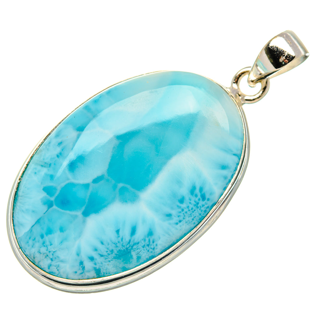 Larimar Pendant 1 3/4" (925 Sterling Silver) PD37138