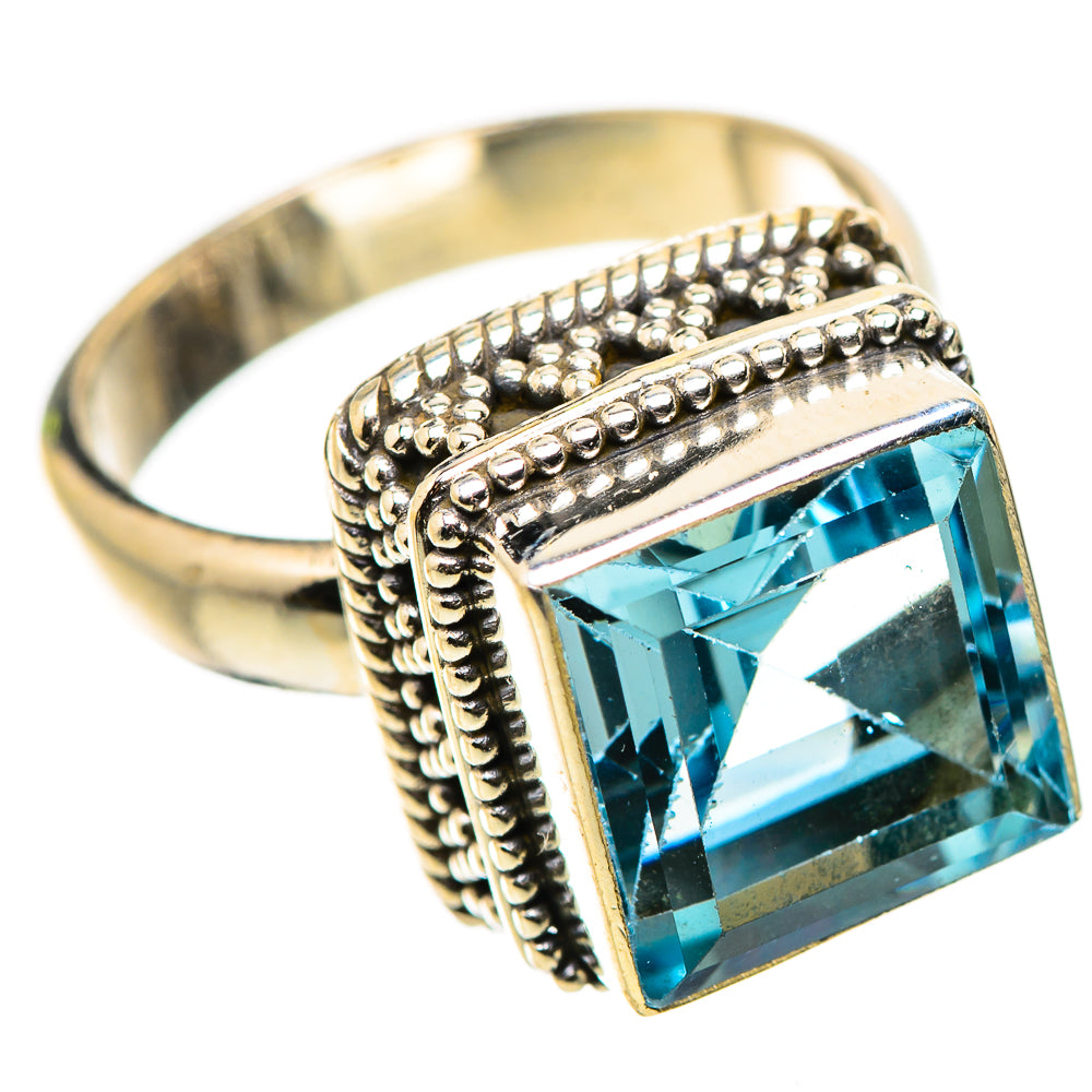 Anasilvercos Blue Topaz Ring Size 6.25 (925 Sterling Silver)