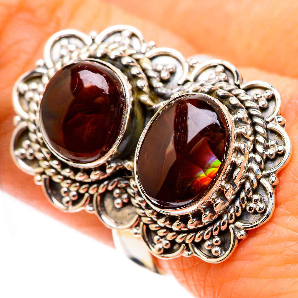Anasilvercos Large Mexican Fire Agate Ring Size 7.75 (925 Sterling Silver)