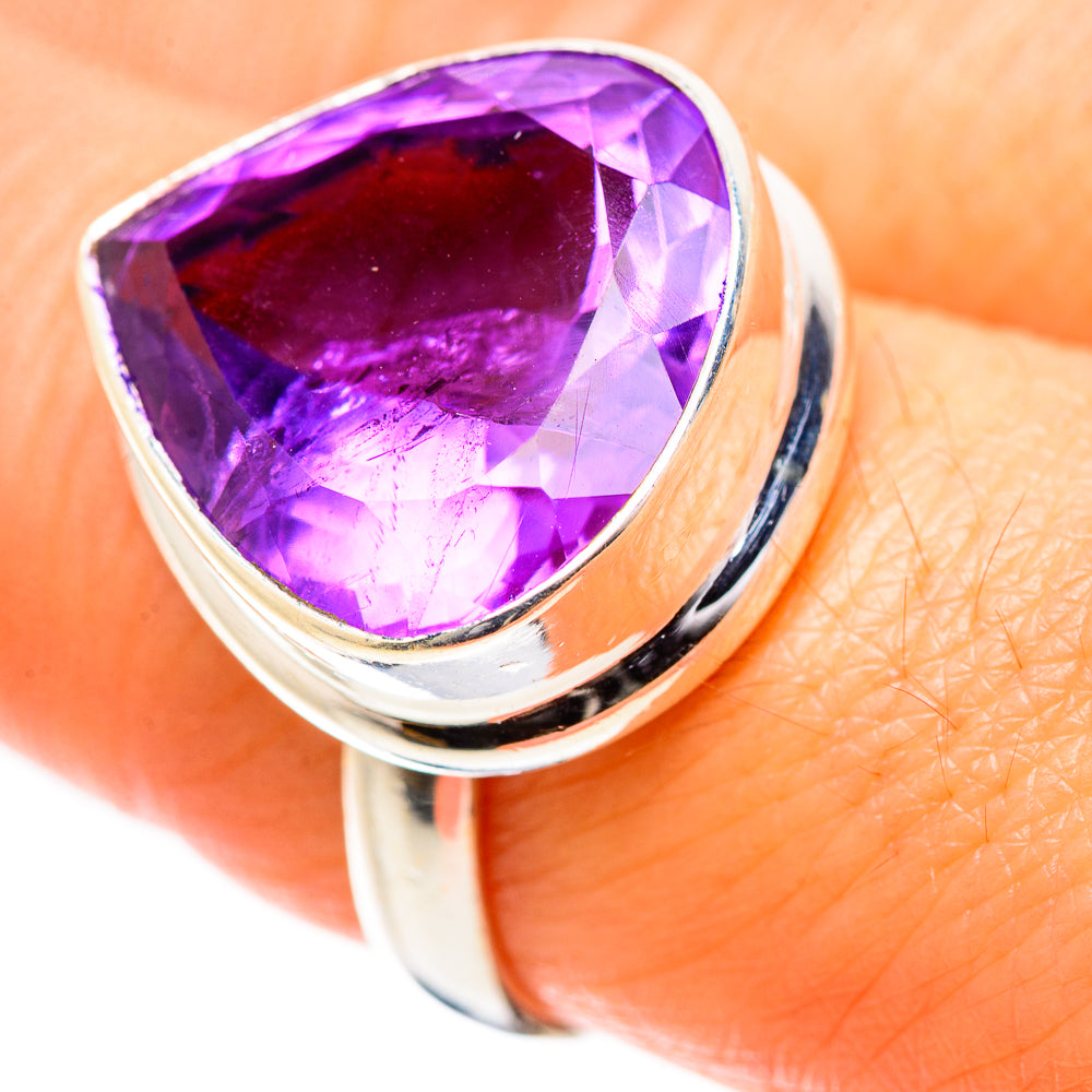 Faceted Amethyst Ring Size 8 (925 Sterling Silver) RING135541