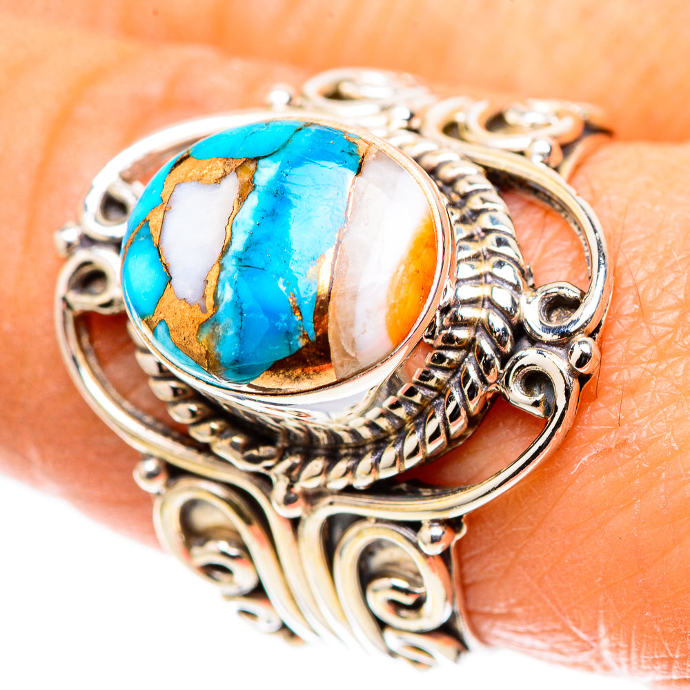 Spiny Oyster Turquoise 925 Sterling Silver Ring Size 8.25 (925 Sterling Silver) RING137660