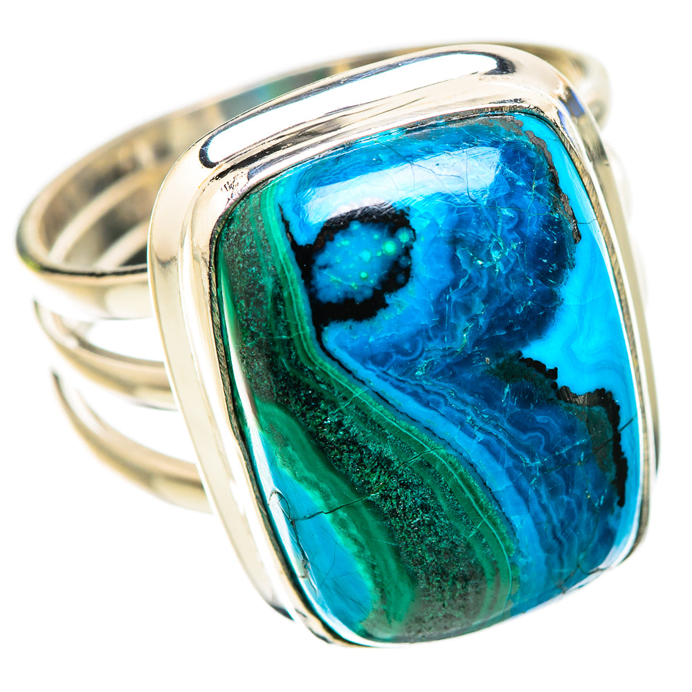 Anasilvercos Malachite In Chrysocolla Ring Size 9.75 (925 Sterling Silver)