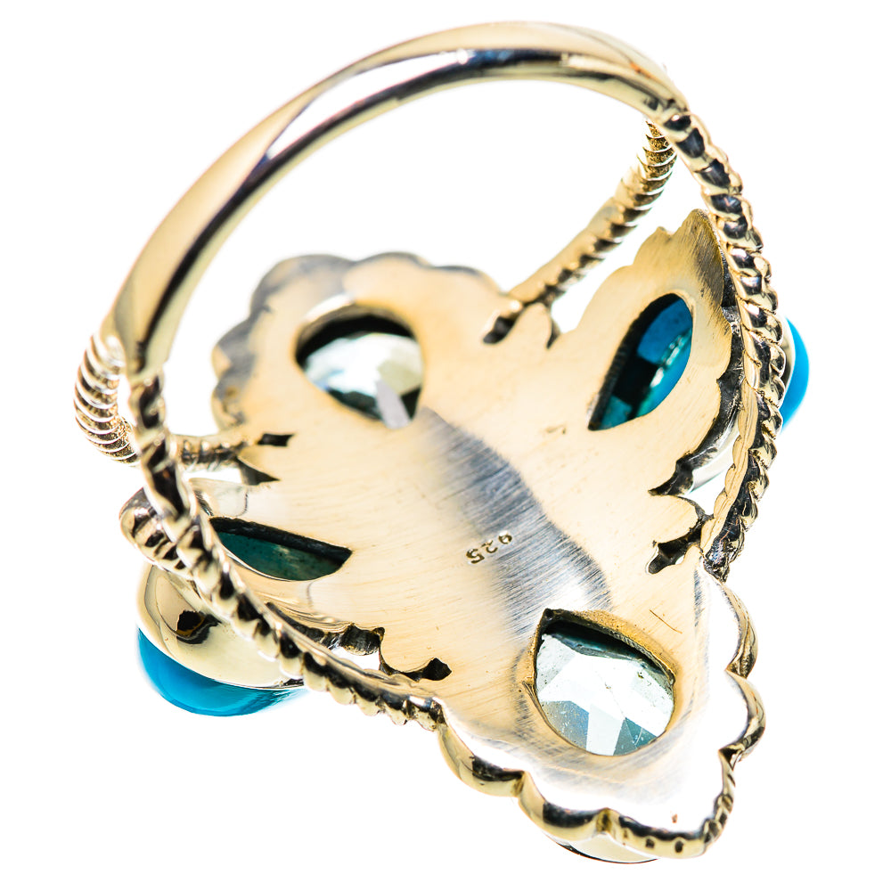 Large Blue Topaz, Sleeping Beauty Turquoise Ring Size 9.25 (925 Sterling Silver) RING134694