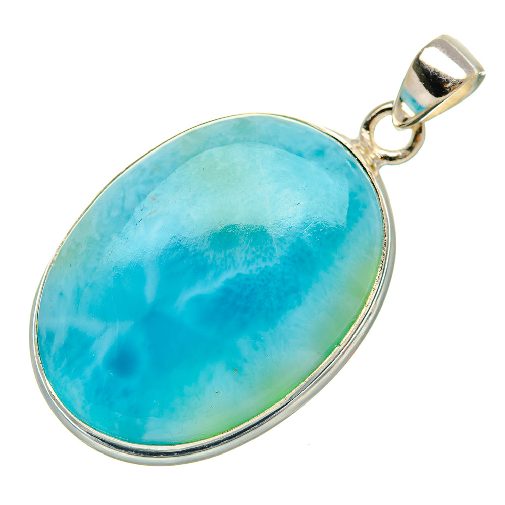 Larimar 925 Sterling Silver Pendant 1 1/2" Ana Co P37382