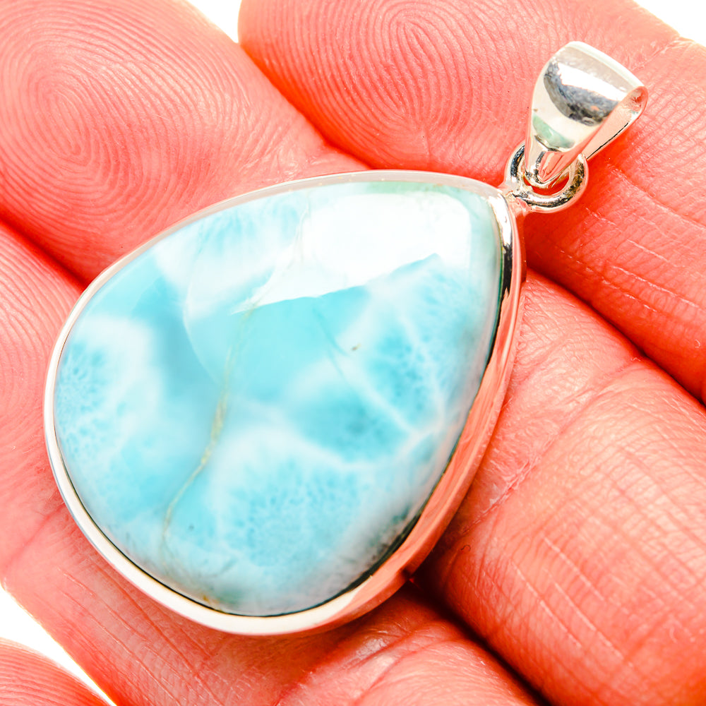 Larimar Pendant 1 3/4" (925 Sterling Silver) PD36874