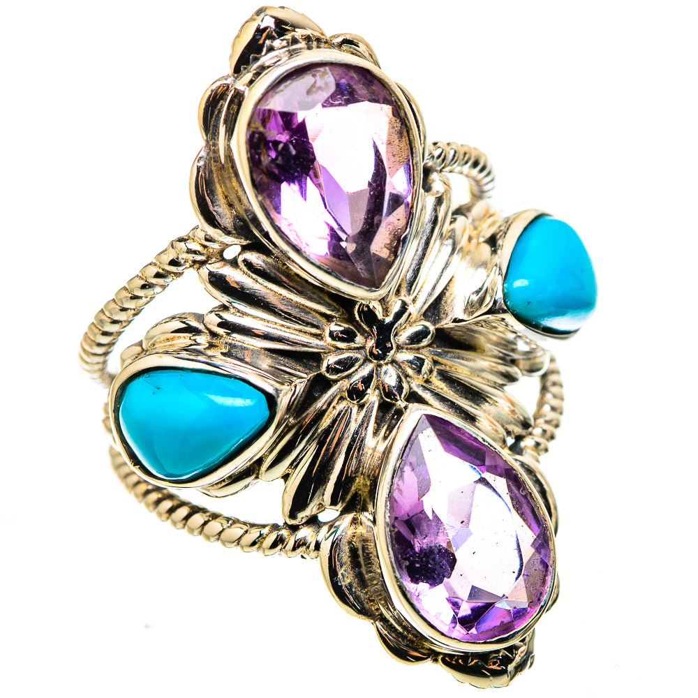 Amethyst, Sleeping Beauty Turquoise Ring Size 7.25 (925 Sterling Silver) RING134946
