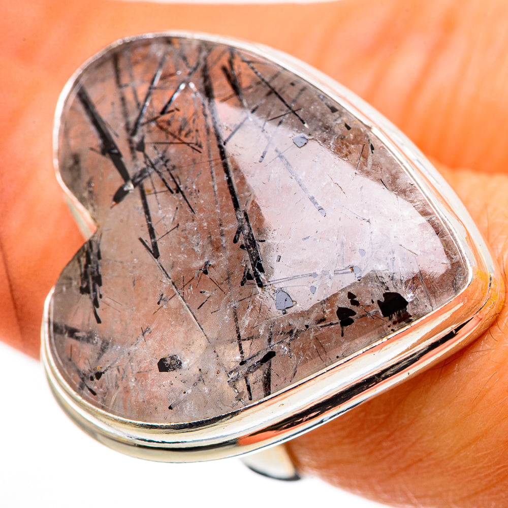 Large Tourmalinated Quartz Ring Size 7 (925 Sterling Silver) RING134742