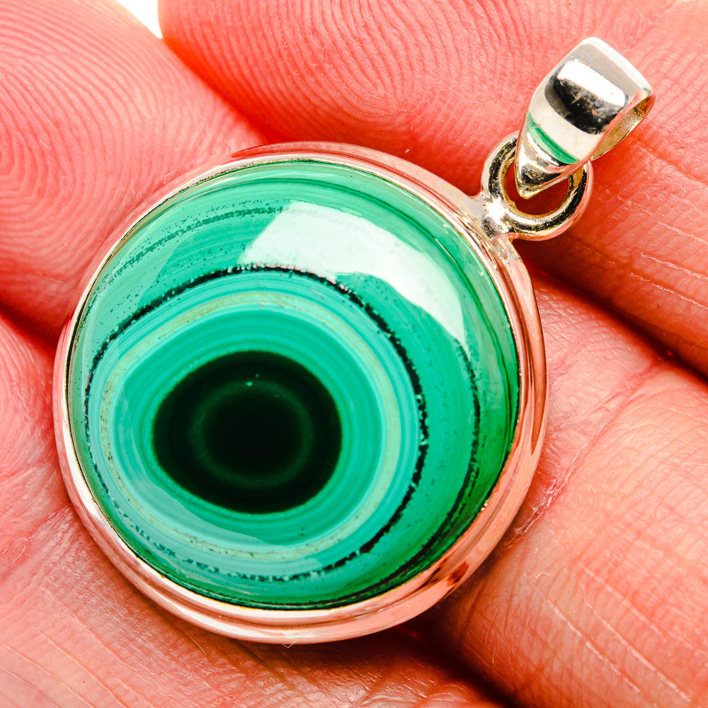 Malachite Pendant 1 1/2" (925 Sterling Silver) PD36987