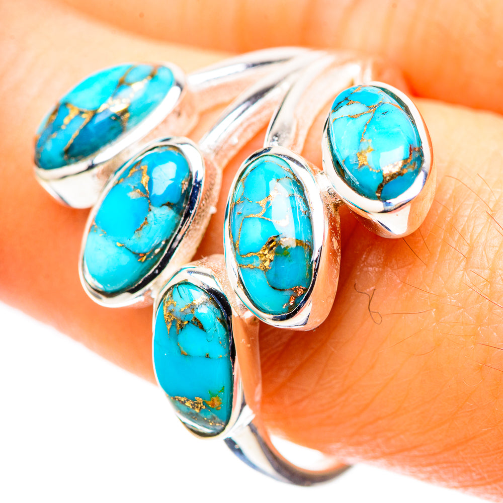 Blue Copper Composite Turquoise Ring Size 9.75 (925 Sterling Silver) RING136771