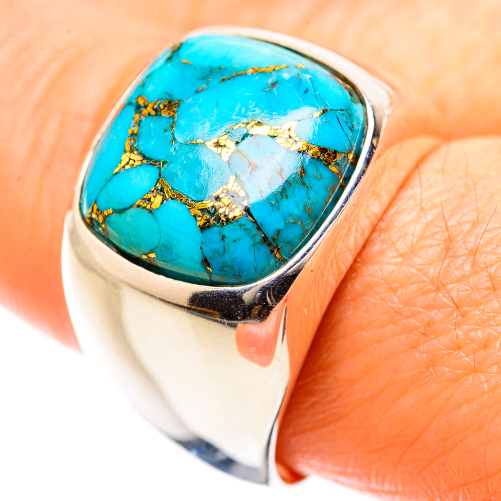 Blue Copper Composite Turquoise Ring Size 9.25 (925 Sterling Silver) RING135529