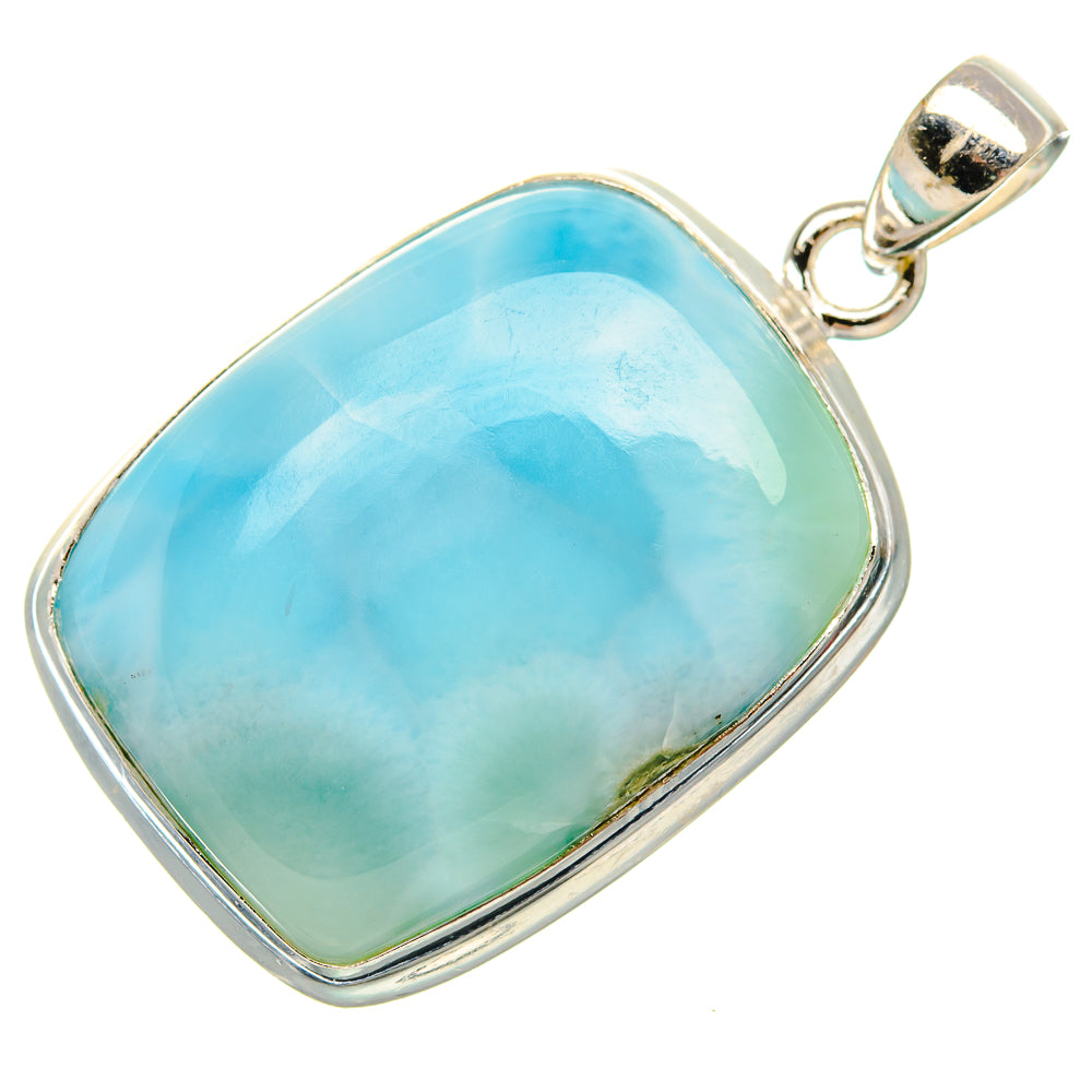 Larimar 925 Sterling Silver Pendant 1 1/2" Ana Co P37380
