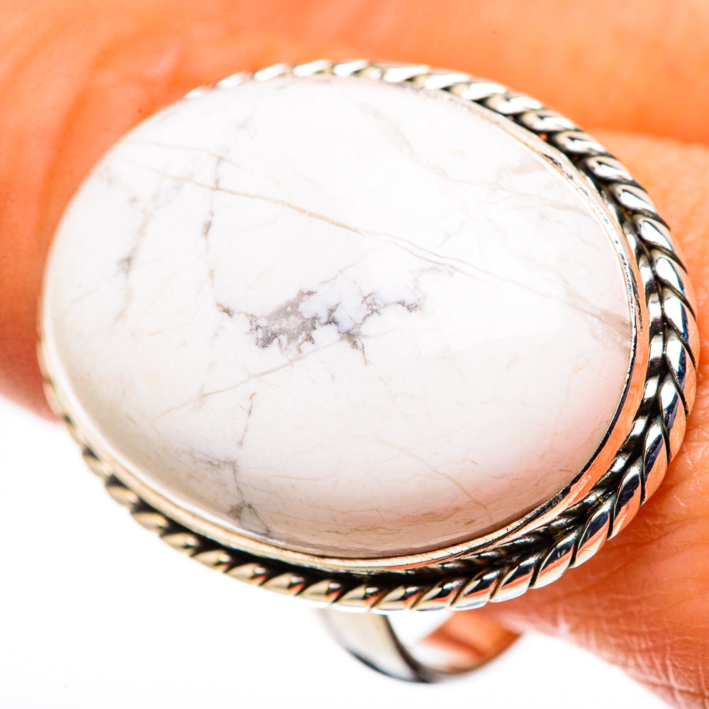 Large Howlite Ring Size 10.75 (925 Sterling Silver) RING134745