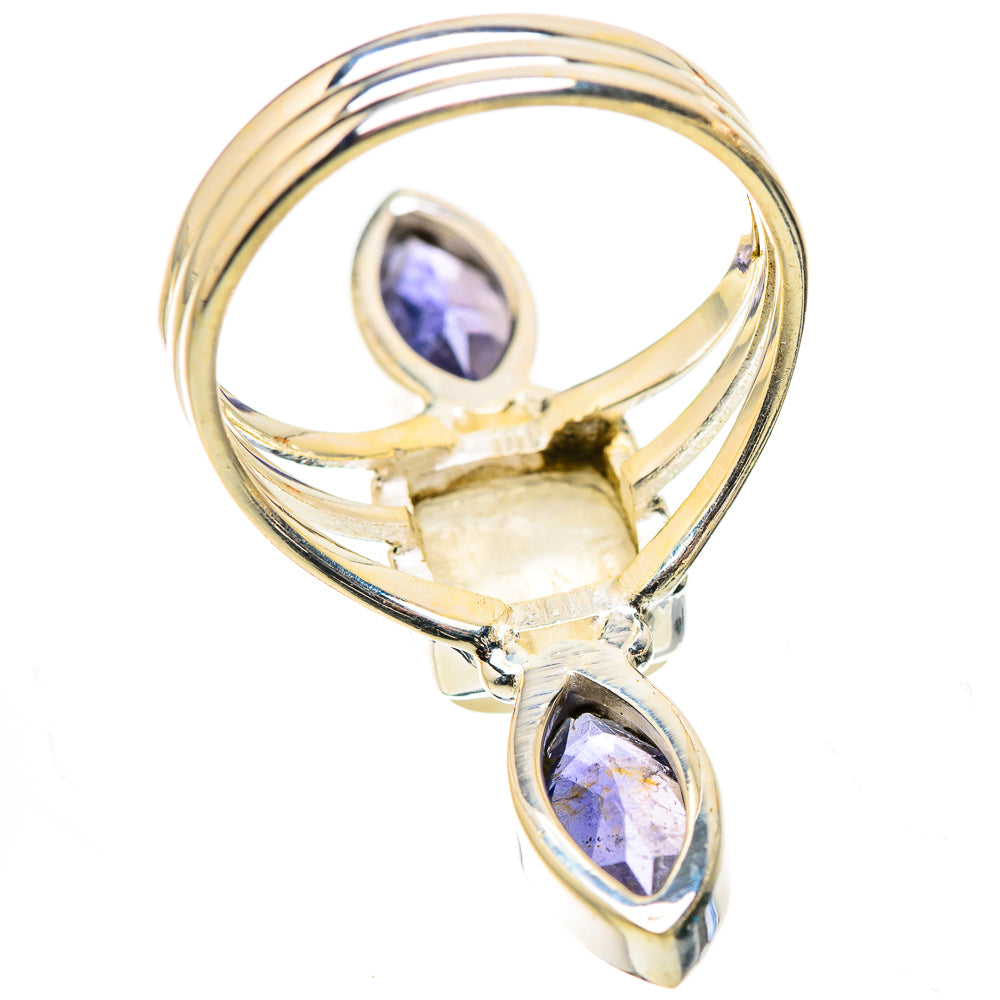 Anasilvercos Rainbow Moonstone, Tanzanite Ring Size 8.25 (925 Sterling Silver)