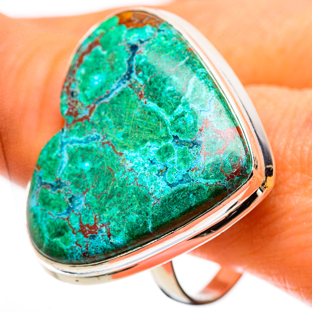 Anasilvercos Huge Chrysocolla Ring Size 12.75 (925 Sterling Silver)