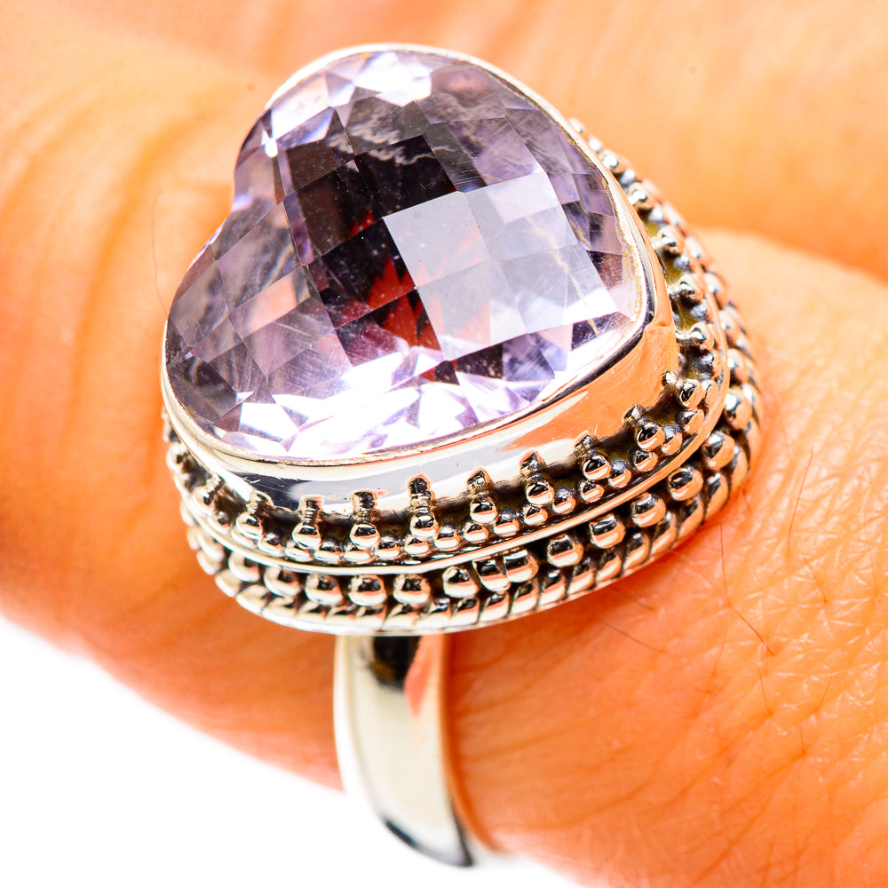 Anasilvercos Faceted Amethyst Ring Size 8.25 (925 Sterling Silver)