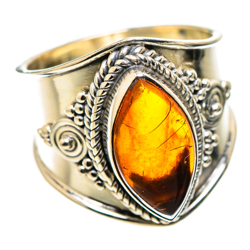 Anasilvercos Baltic Amber Ring Size 6.5 (925 Sterling Silver)