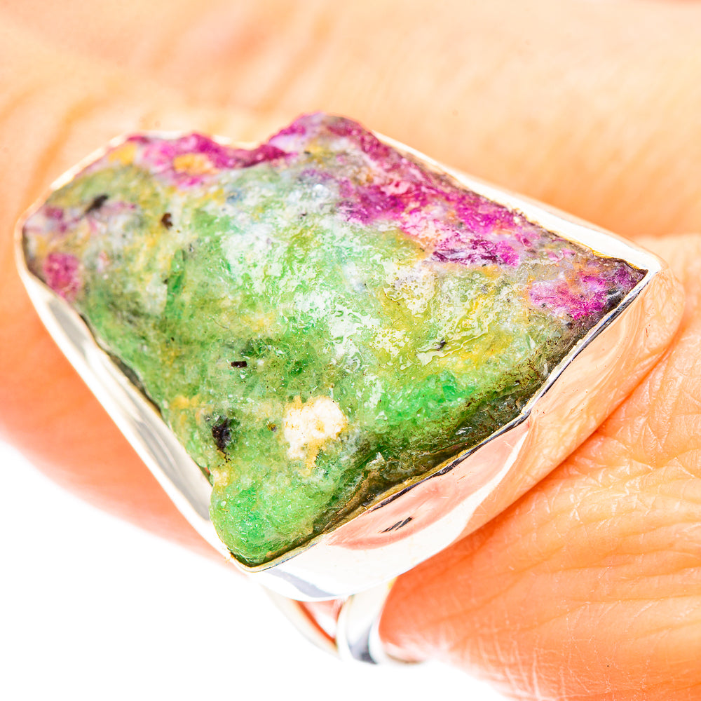 Large Rough Ruby Zoisite 925 Sterling Silver Ring Size 9.25 (925 Sterling Silver) RING137359