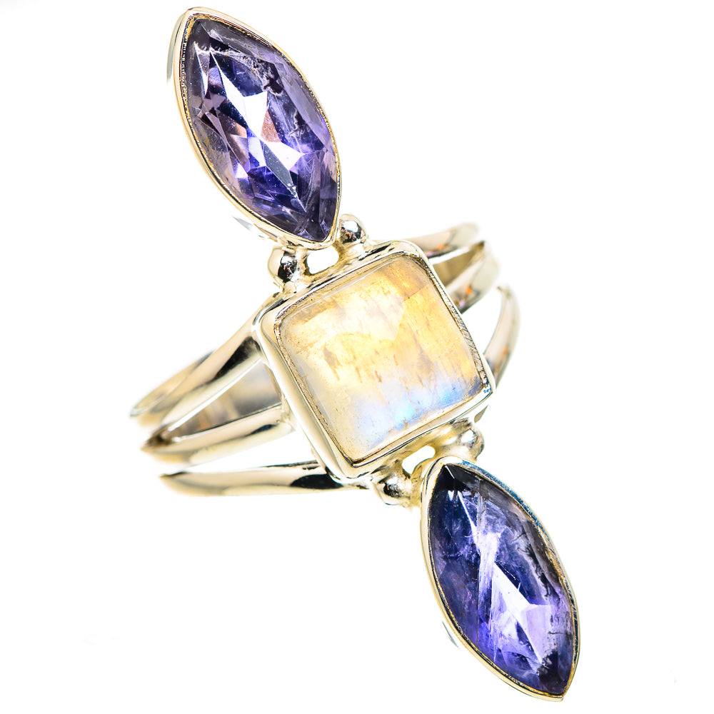 Rainbow Moonstone, Tanzanite Ring Size 8 (925 Sterling Silver) RING134872
