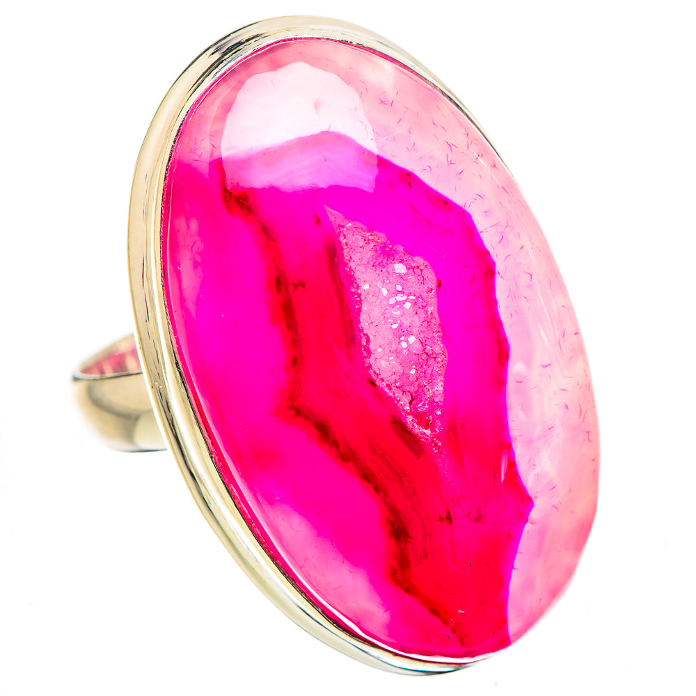 Large Pink Window Druzy Ring Size 10.25 (925 Sterling Silver) RING135360