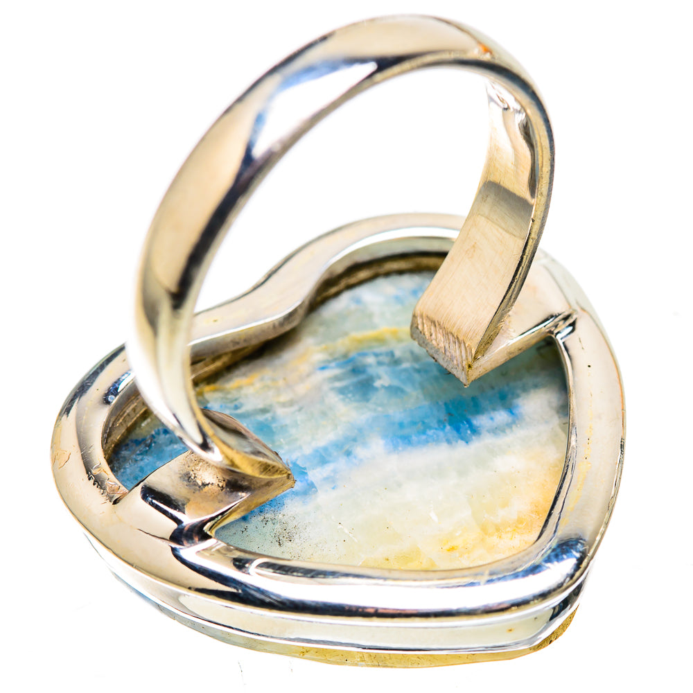 Large Blue Scheelite Ring Size 7.25 (925 Sterling Silver) RING135760