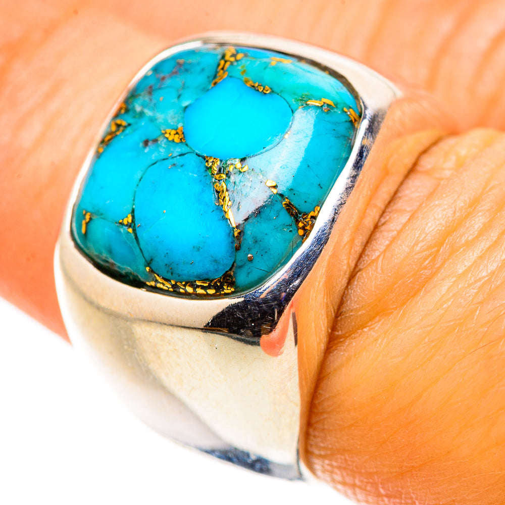 Blue Copper Composite Turquoise Ring Size 6.75 (925 Sterling Silver) RING134882