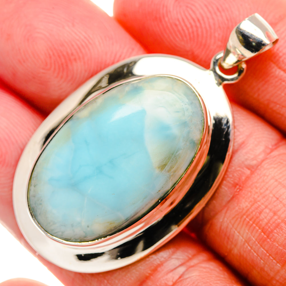 Larimar Pendant 1 3/4" (925 Sterling Silver) PD37498