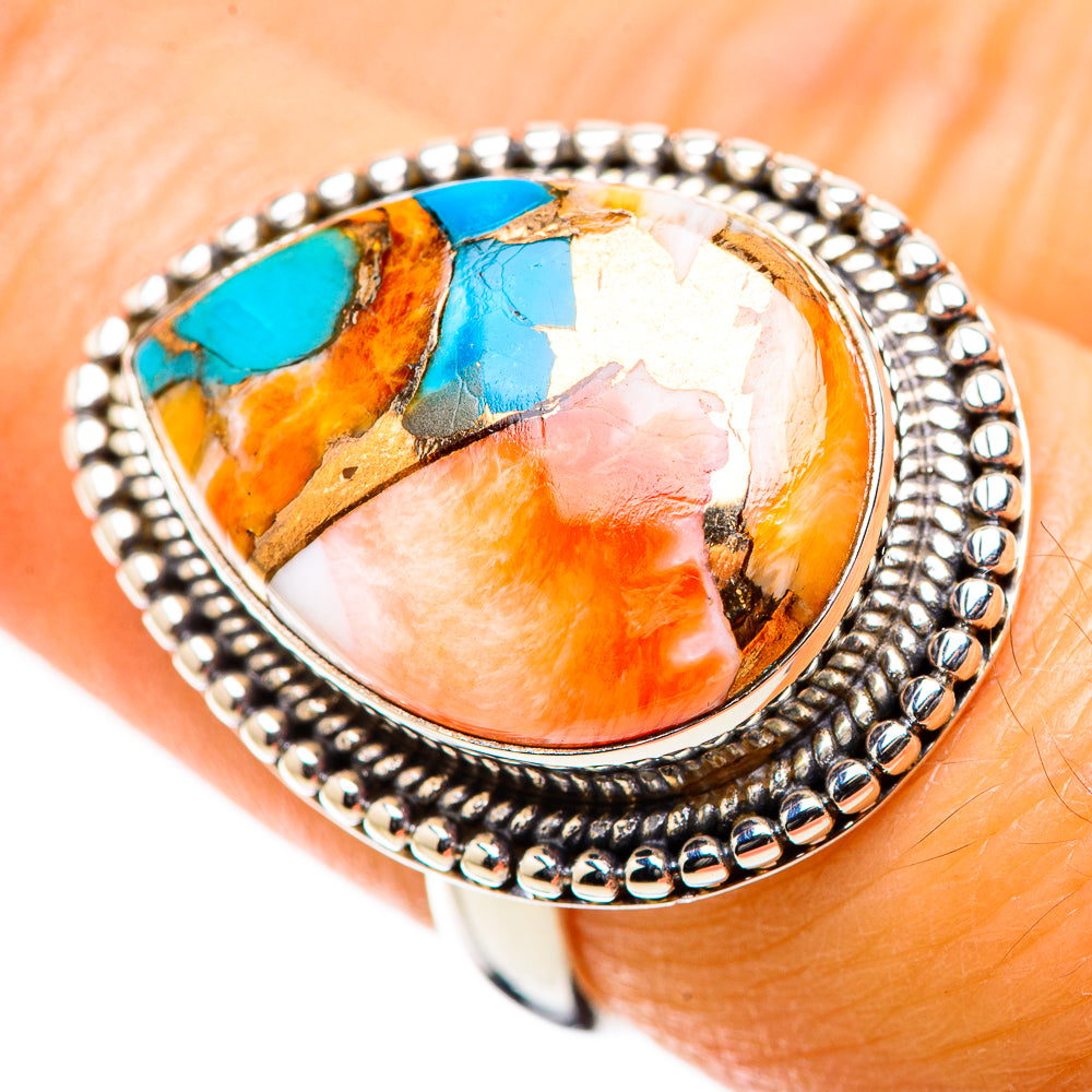 Anasilvercos Spiny Oyster Turquoise Ring Size 7 (925 Sterling Silver)