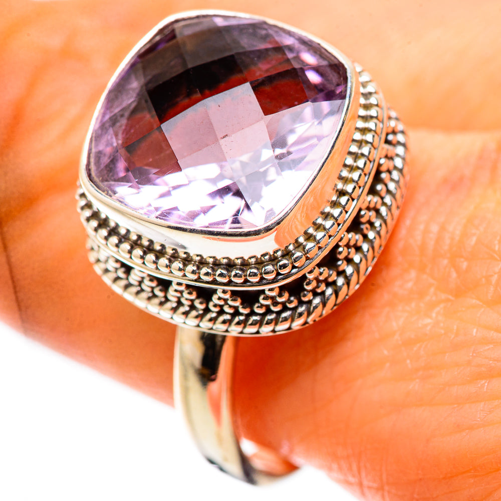 Anasilvercos Faceted Amethyst Ring Size 9.75 (925 Sterling Silver)