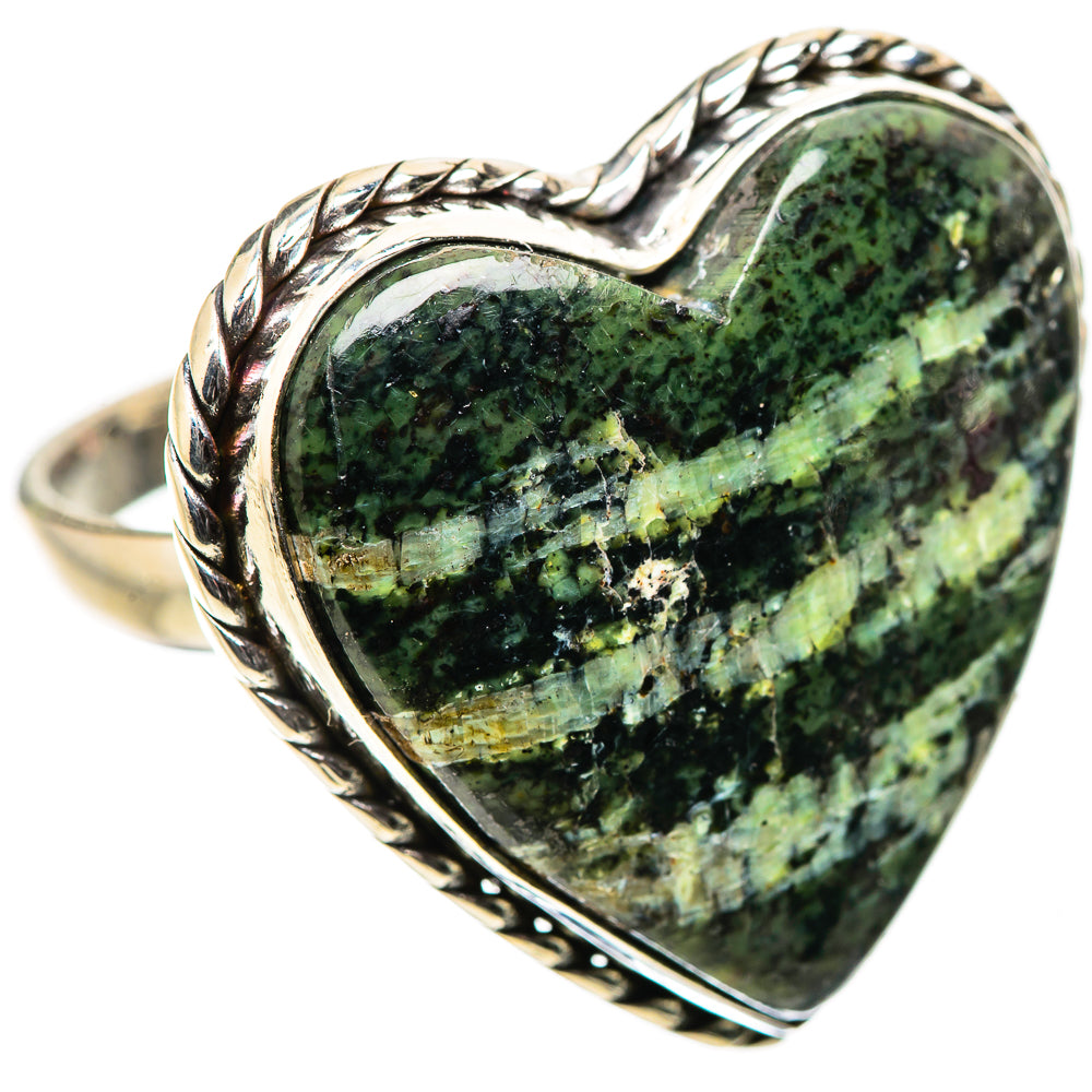 Anasilvercos Large Green Swiss Opal Ring Size 11.75 (925 Sterling Silver)
