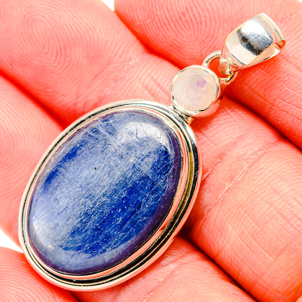 Kyanite, Rainbow Moonstone Pendant 1 7/8" (925 Sterling Silver) PD36833