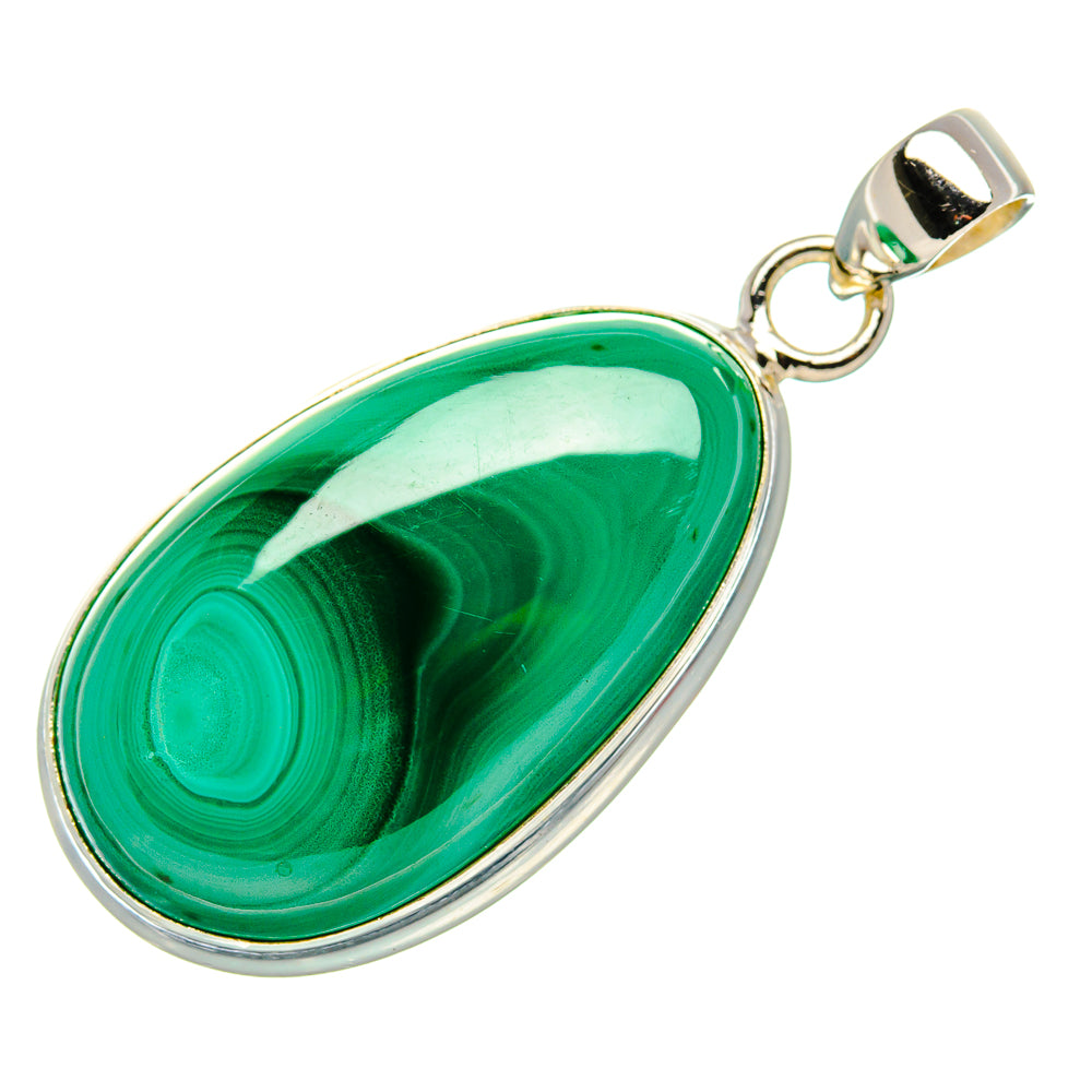 Malachite Pendant 1 3/4"  (925 Sterling Silver) PD37172