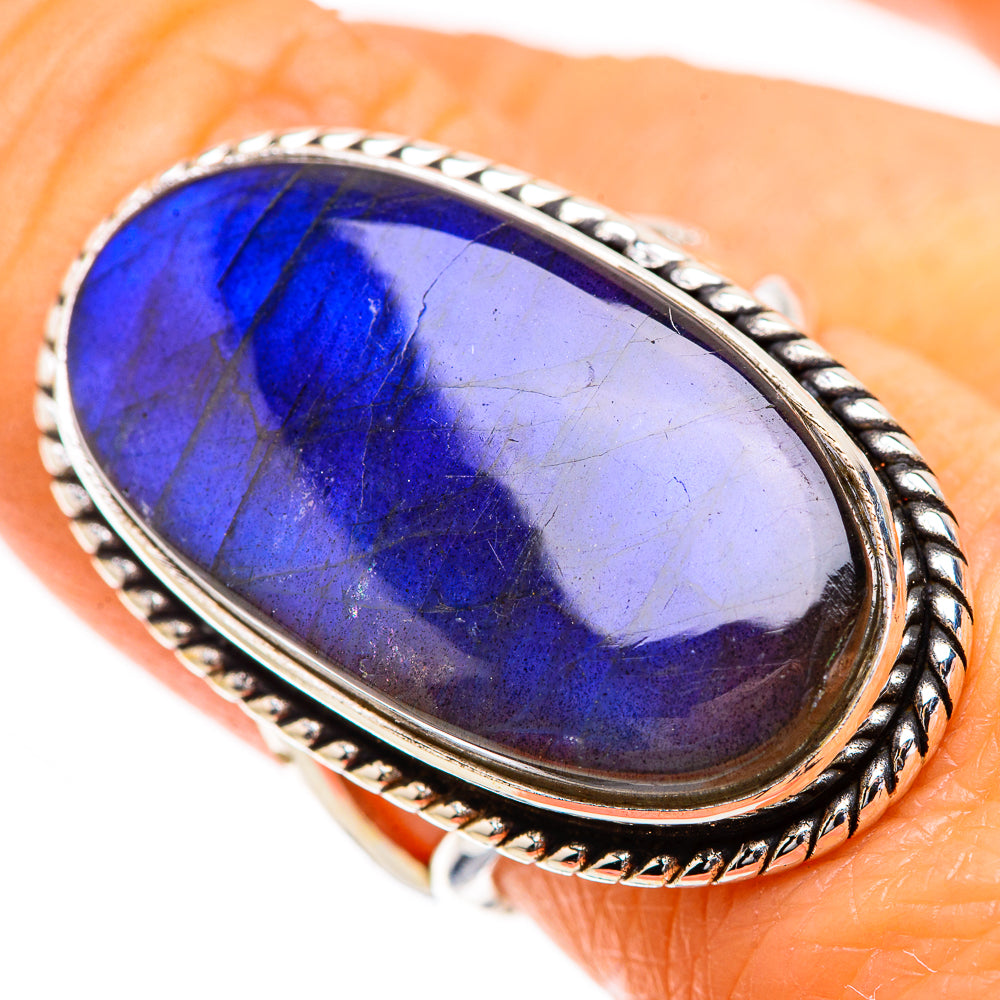 Large Labradorite 925 Sterling Silver Ring Size 7.75 Ana Co R135348