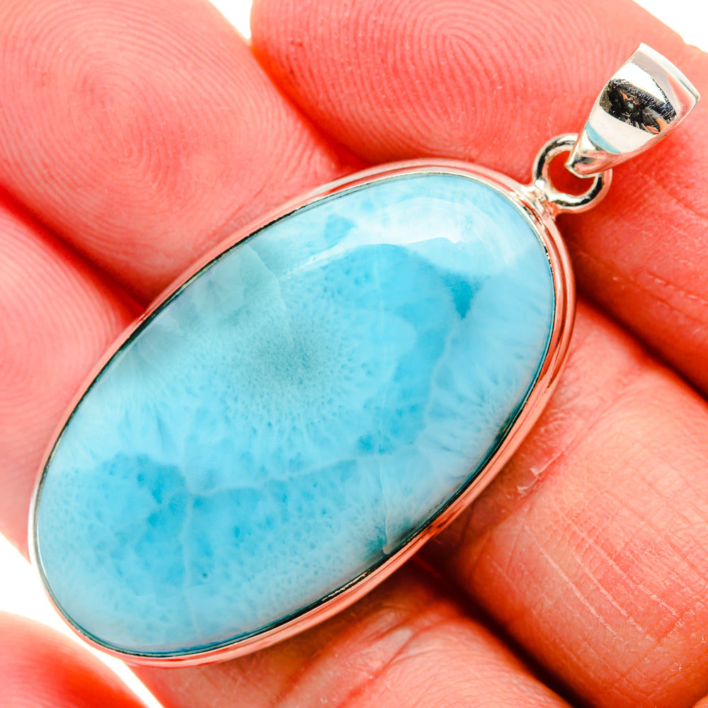 Larimar Pendant 1 7/8" (925 Sterling Silver) PD37401