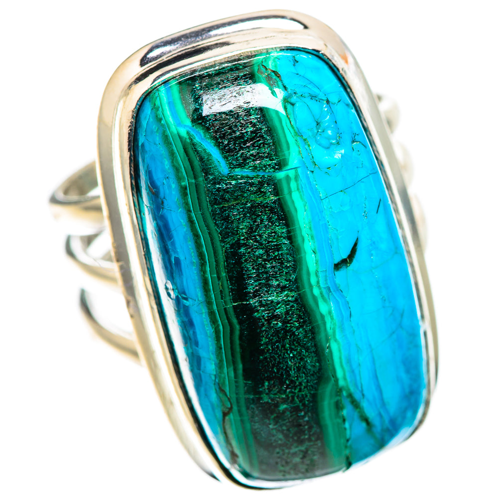 Large Malachite In Chrysocolla Ring Size 7.25 (925 Sterling Silver) RING136099