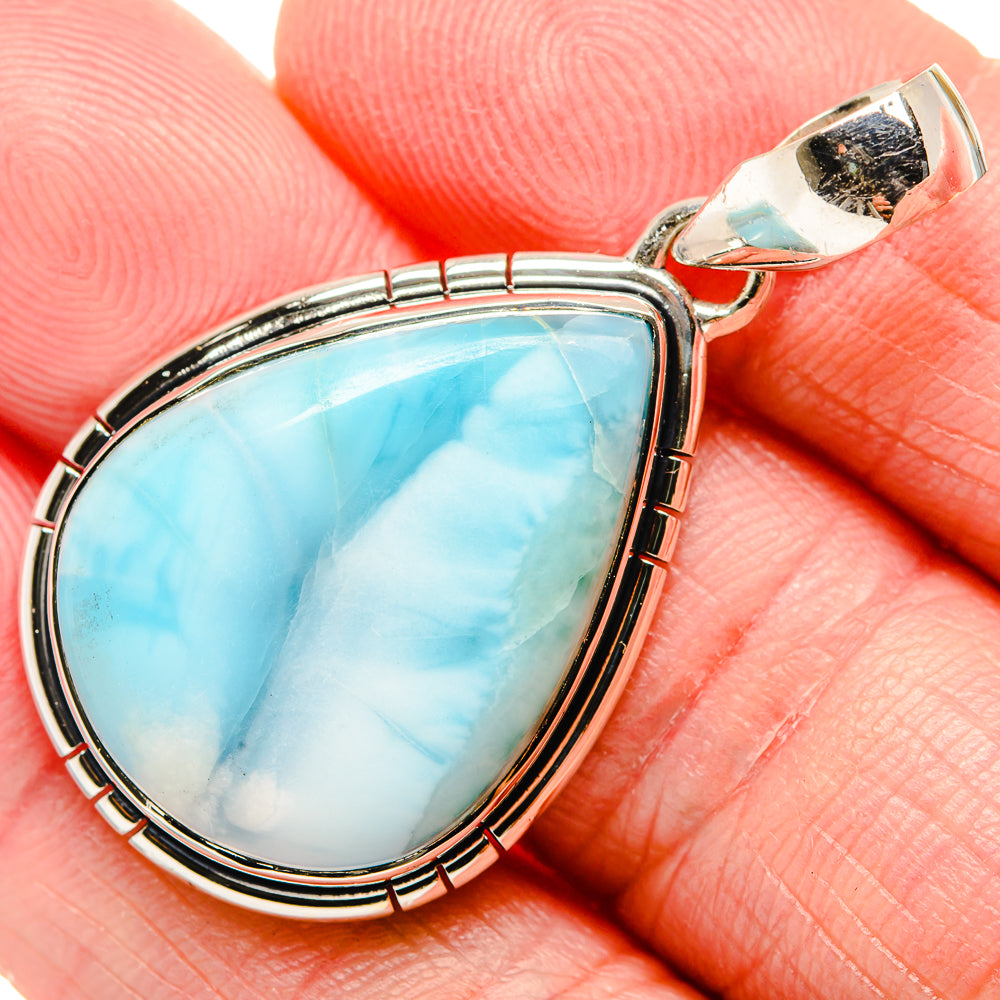 Larimar Pendant 1 3/4" (925 Sterling Silver) PD36296