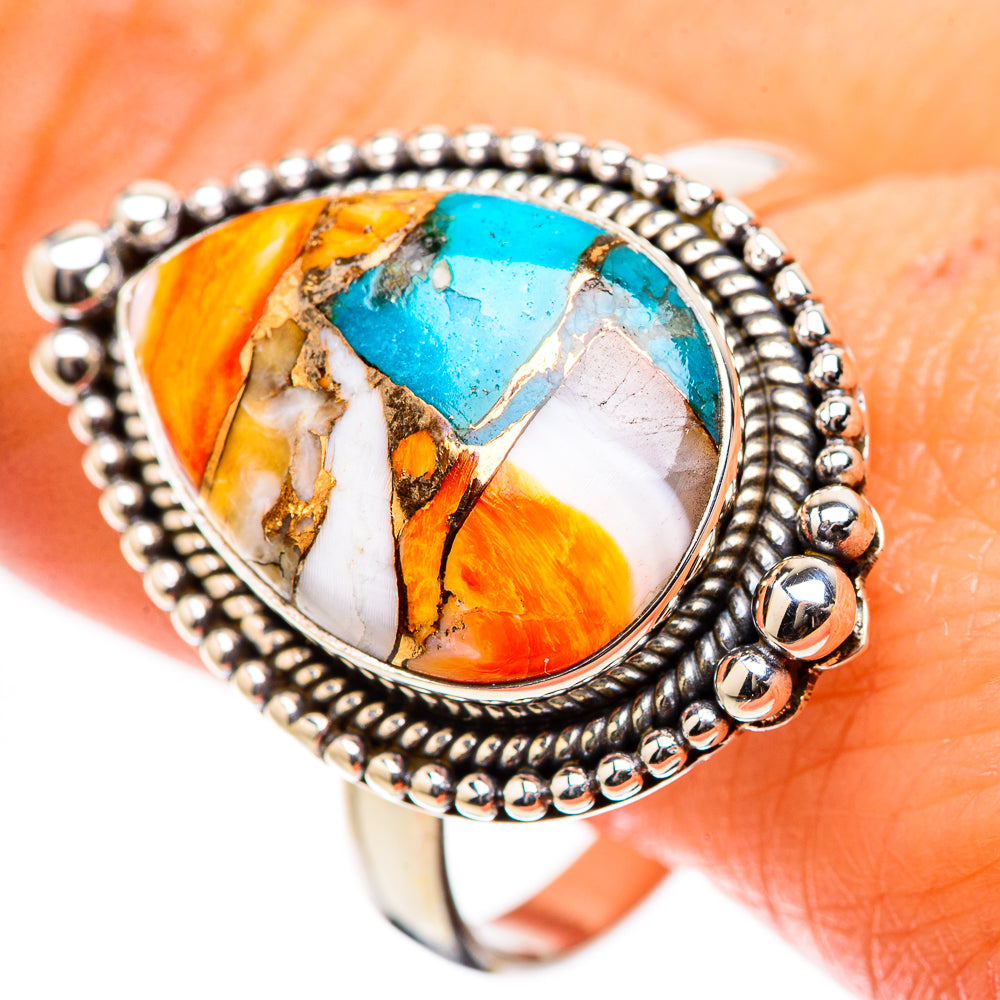 Spiny Oyster Turquoise Ring Size 12.75 (925 Sterling Silver) RING135443
