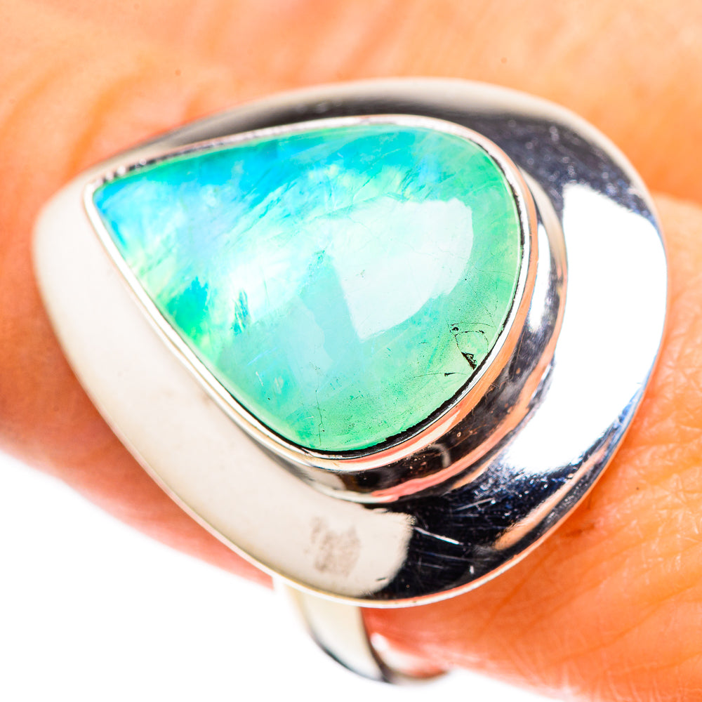 Large Green Moonstone 925 Sterling Silver Ring Size 9.5 (925 Sterling Silver) RING137750