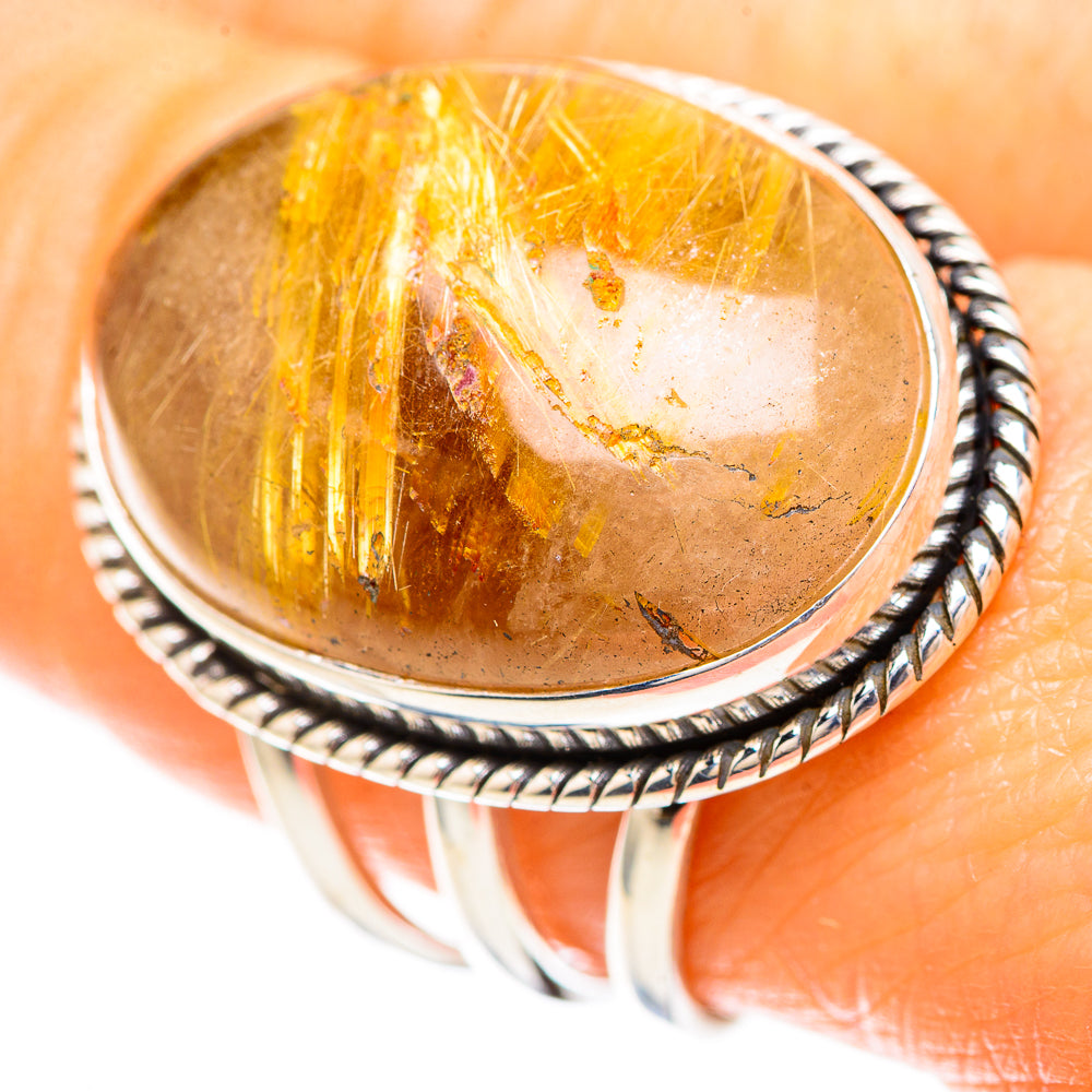 Large Rutilated Quartz Ring Size 8.75 (925 Sterling Silver) RING136525