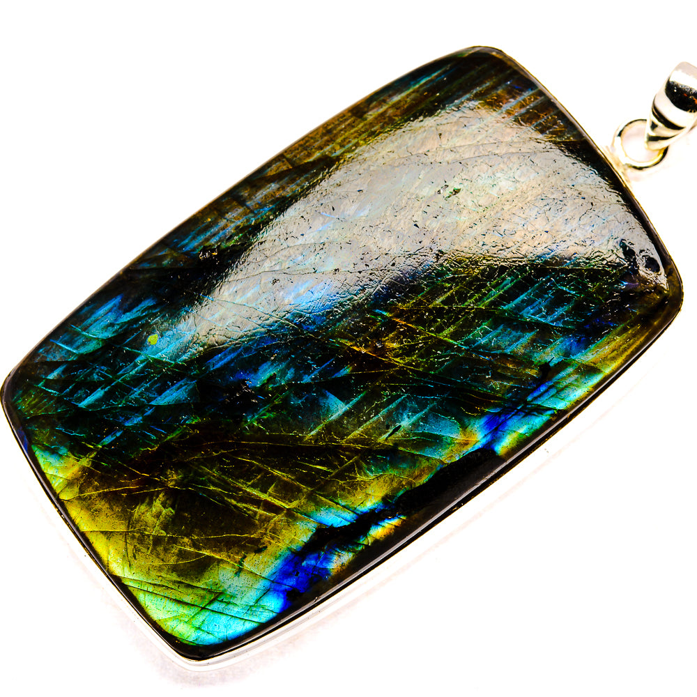 Huge Labradorite Pendant 3" (925 Sterling Silver) PD36839