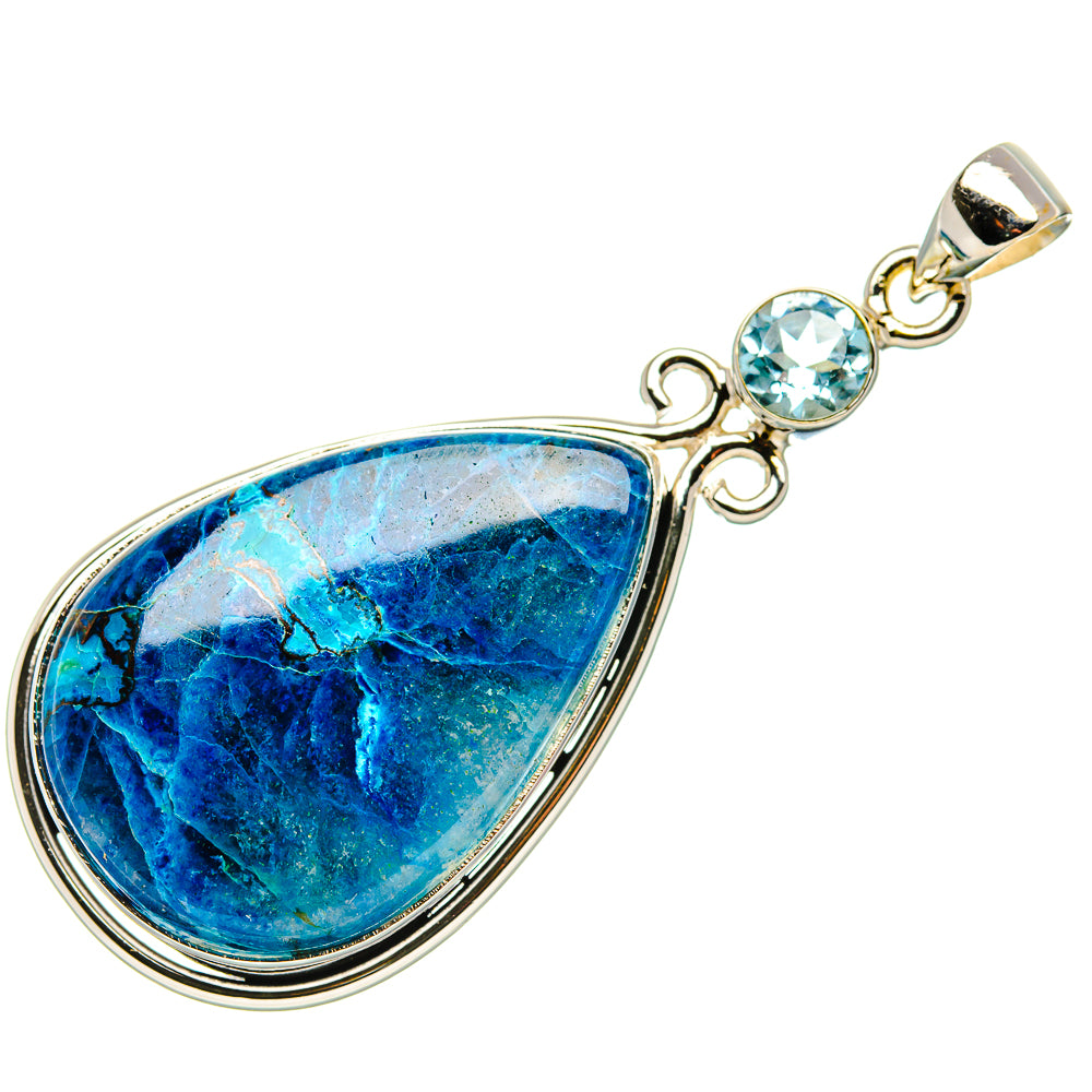 Apatite, Blue Topaz Pendant 2 1/4"  (925 Sterling Silver) PD37217