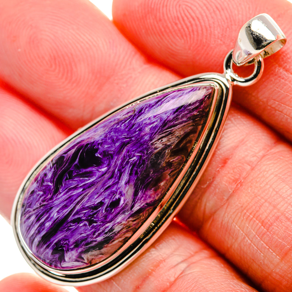 Charoite Pendant 2" (925 Sterling Silver) PD37454