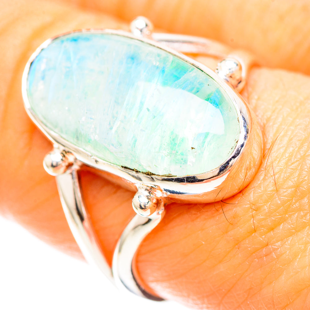 Green Moonstone Ring Size 8.25 (925 Sterling Silver) RING137037